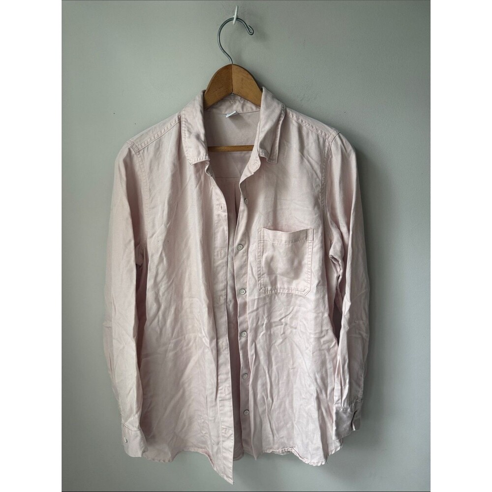 Old Navy Blush Pink Tencel Button Up Shirt Medium Lyocell